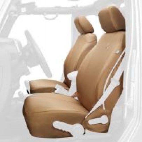 BESTOP Custom Tailored Front Seat Covers In Tan For 2013-18 Jeep Wrangler JK 2 Door & Unlimited 4 Door Models 2928304