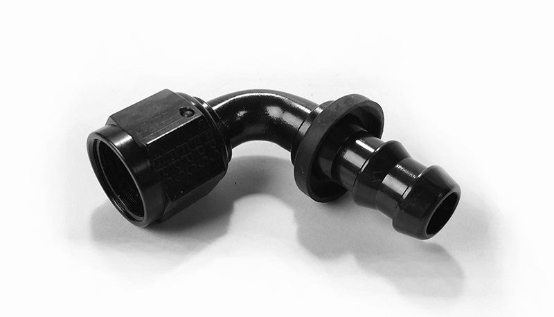 System1 Designs -10AN Black Anodized Finish 90 Degree Socketless Push Lock Hose End for Braided Line (5480)